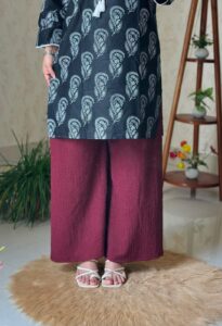 Plazo Pants Dark Maroon