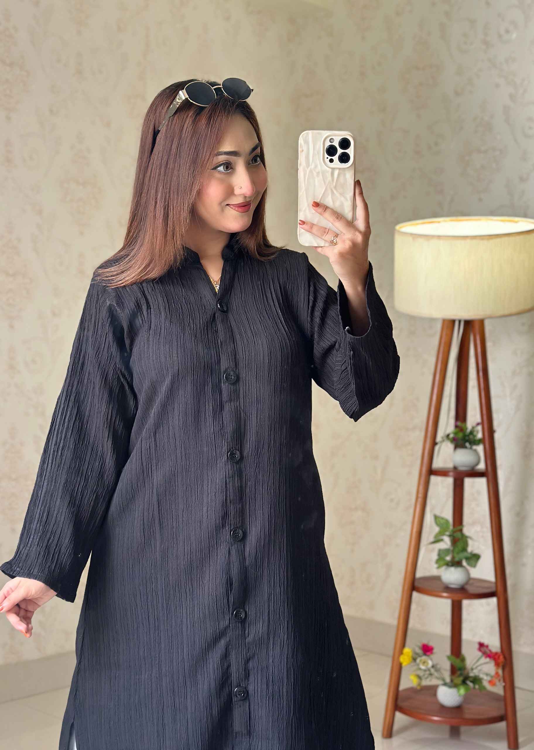 Premium Summer Friendly Pocket Long Shirt – Black