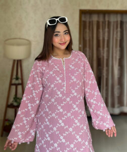 Bloom Lace Kurti Mauve Pink