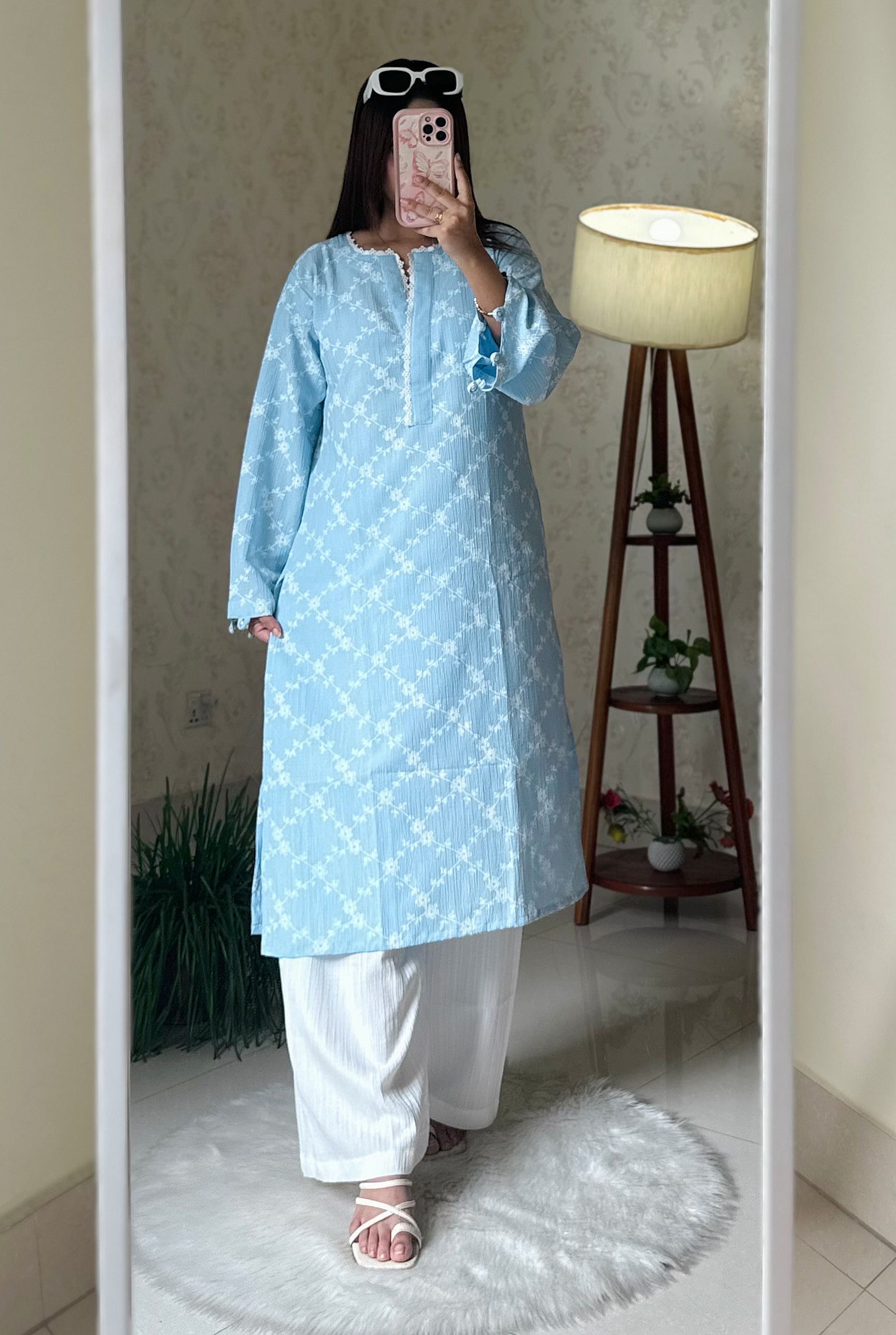 Bloom Lace Co Ord's (Light Sky)